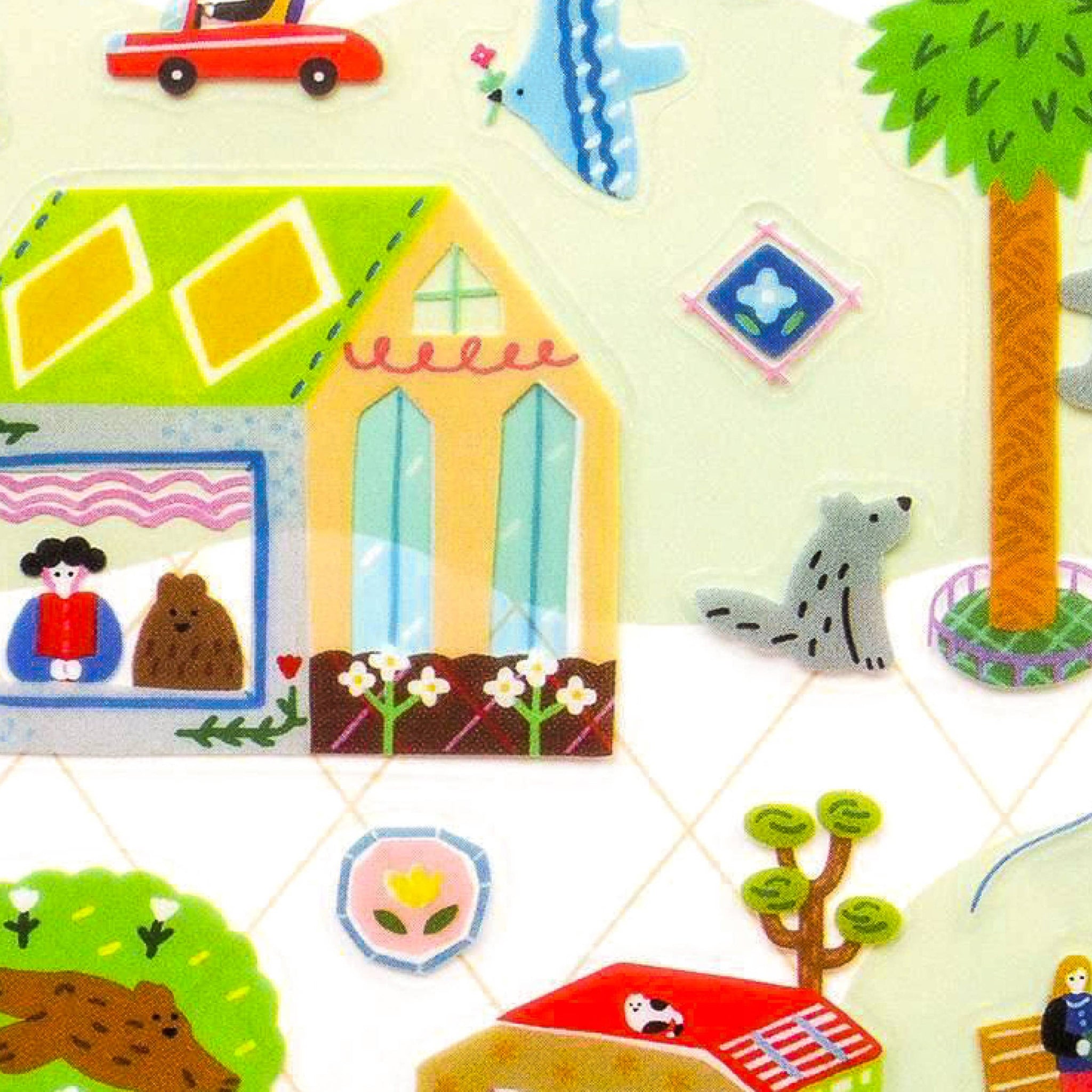 A Day in the City Clear Sticker Sheet