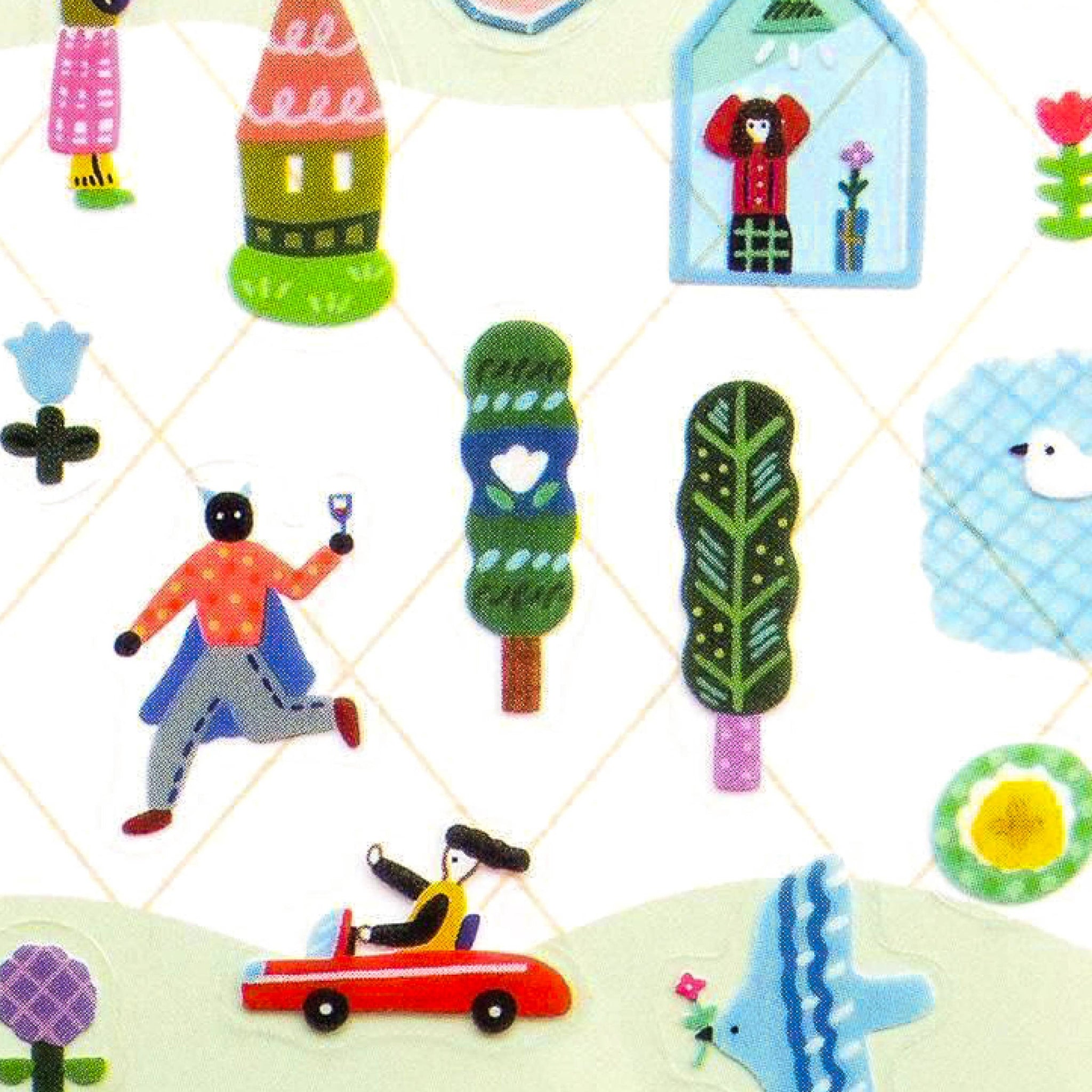 A Day in the City Clear Sticker Sheet
