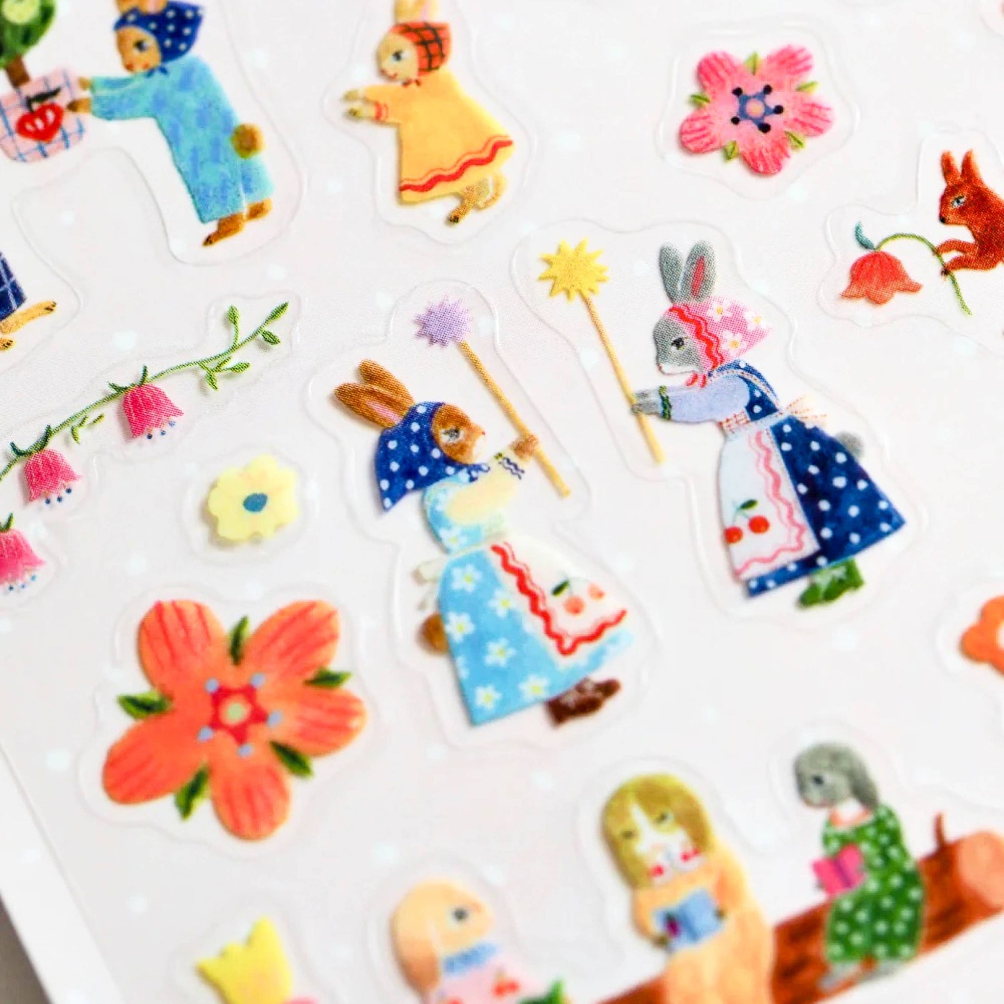 Rabbit Garden Clear Sticker Sheet