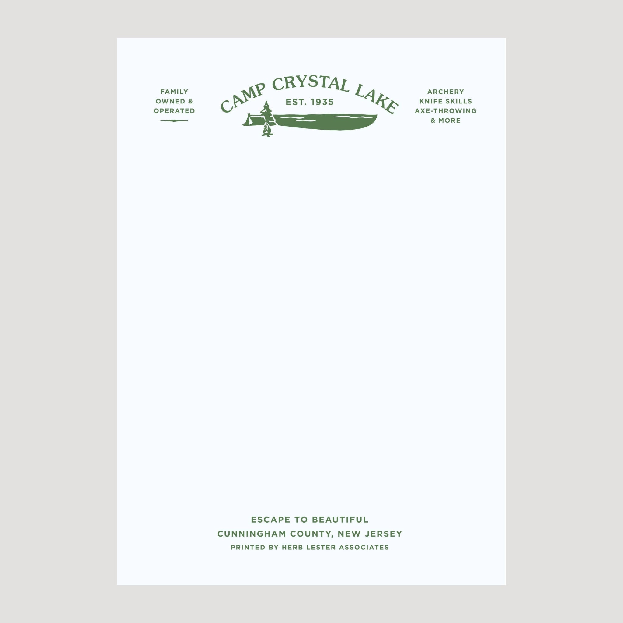 Camp Crystal Lake Notepad