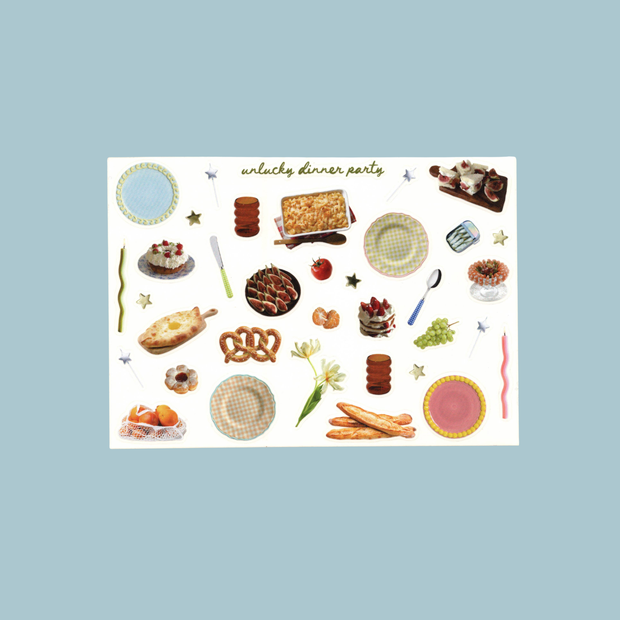 Dinner Party Food Sticker Sheet