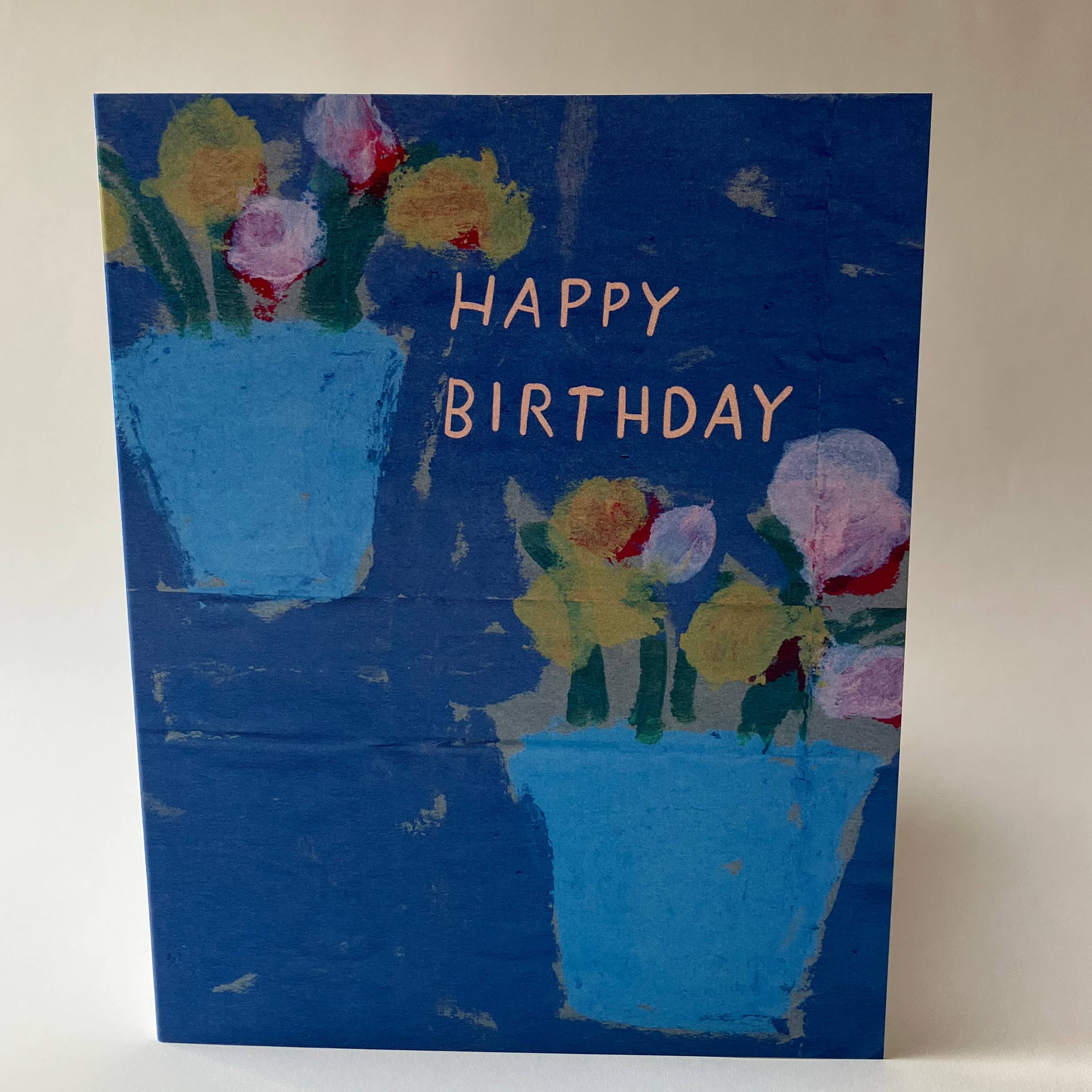 Happy Birthday Potted Flowers Card