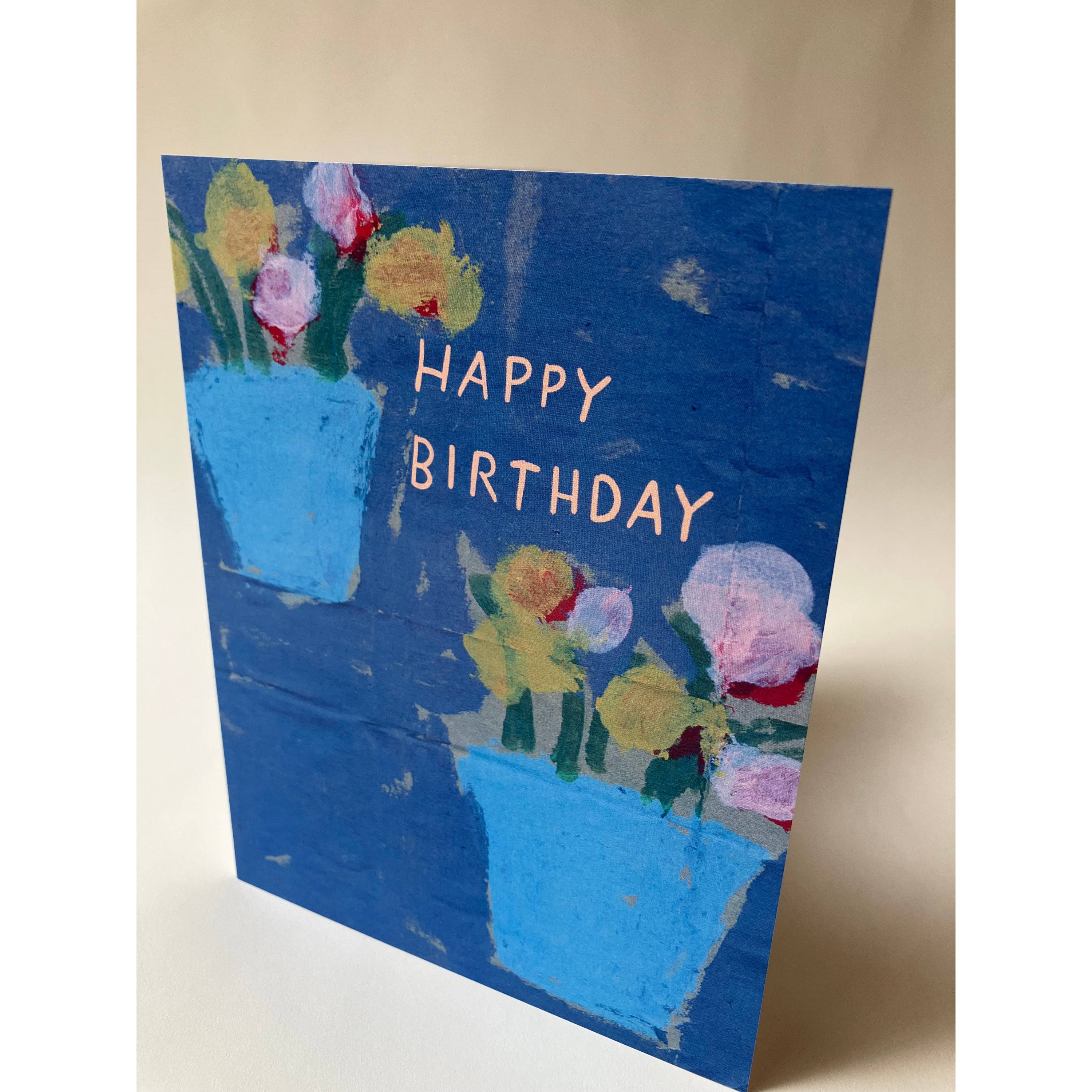 Happy Birthday Potted Flowers Card