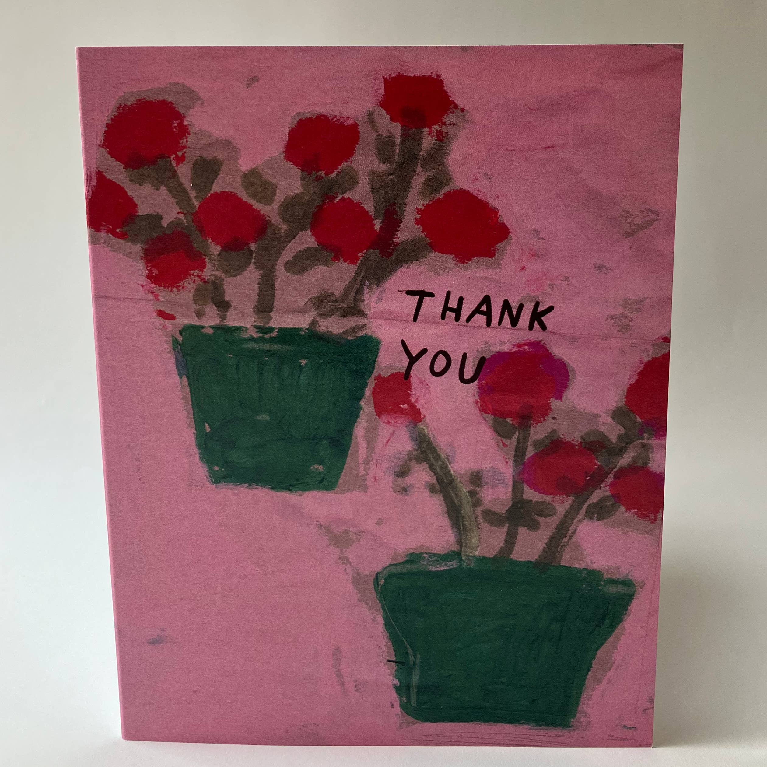 Thank You Potted Roses Card