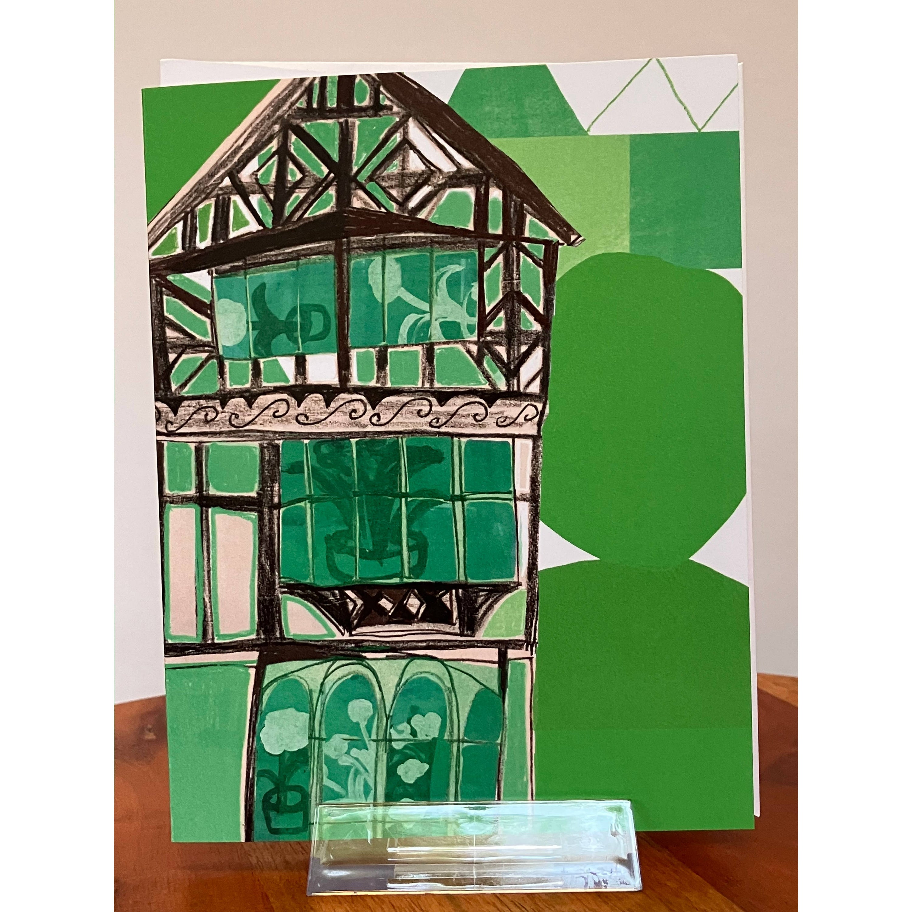 Green Tudor House Card