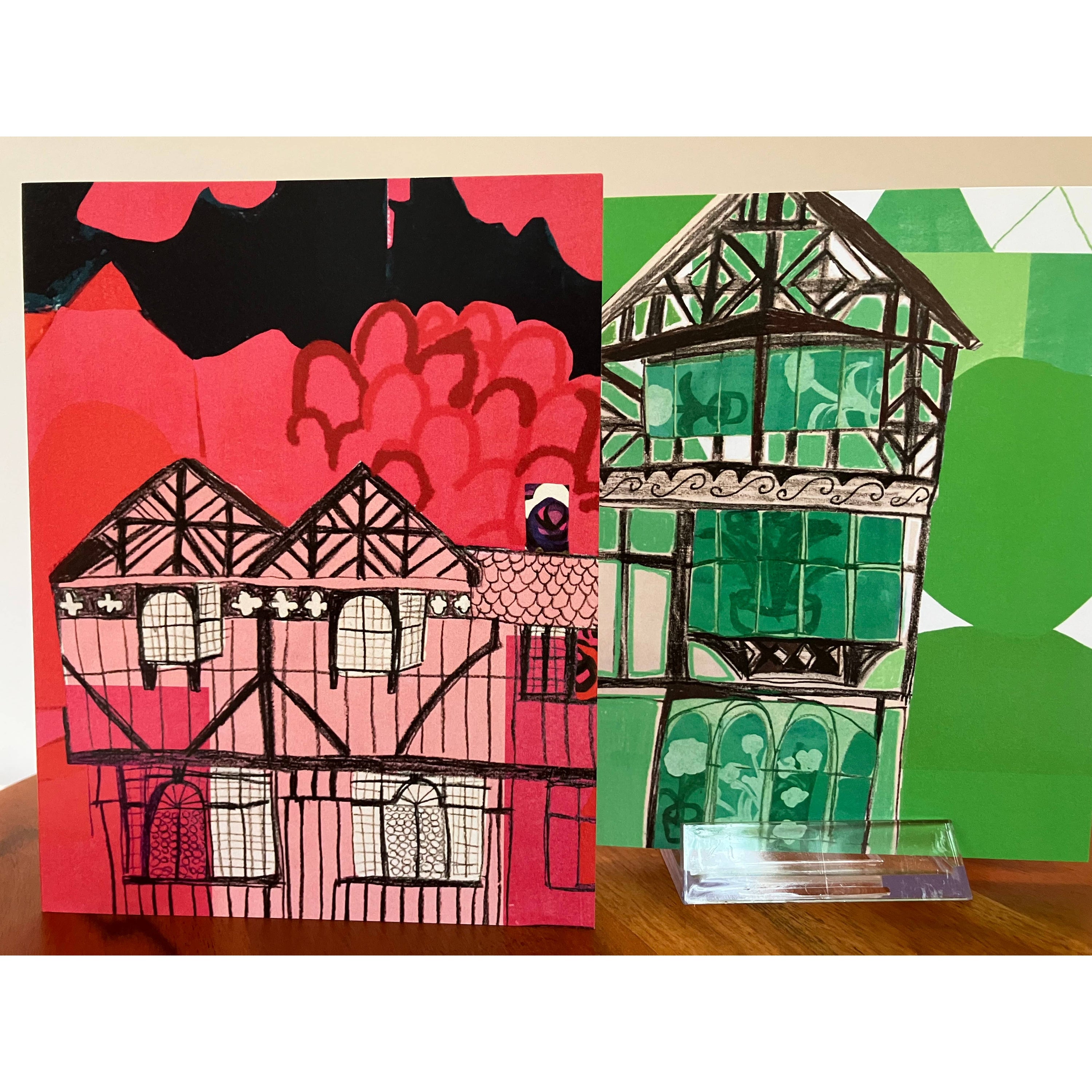 Pink Tudor House Card