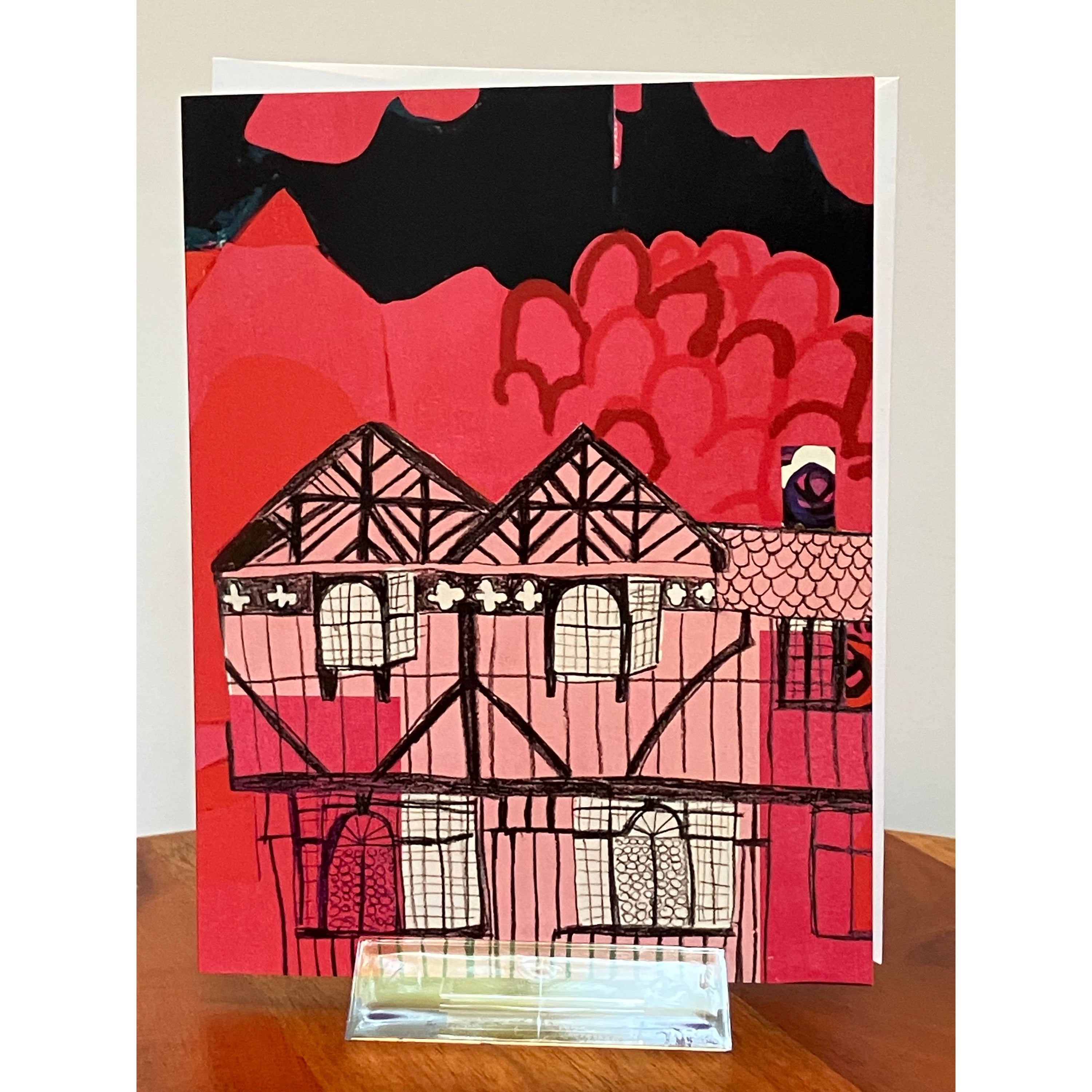 Pink Tudor House Card