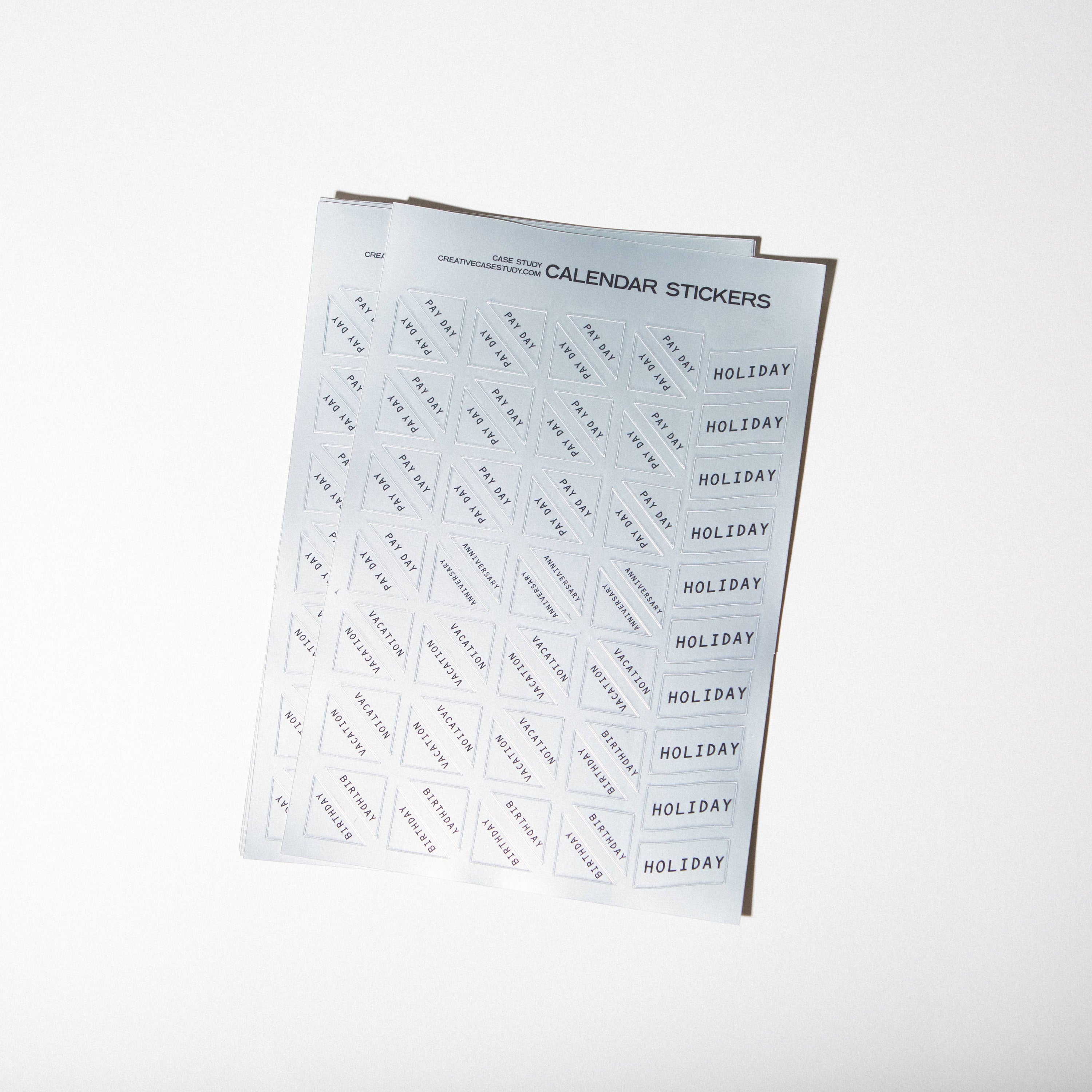 Chrome Calendar Stickers for Yearly Wall Calendar