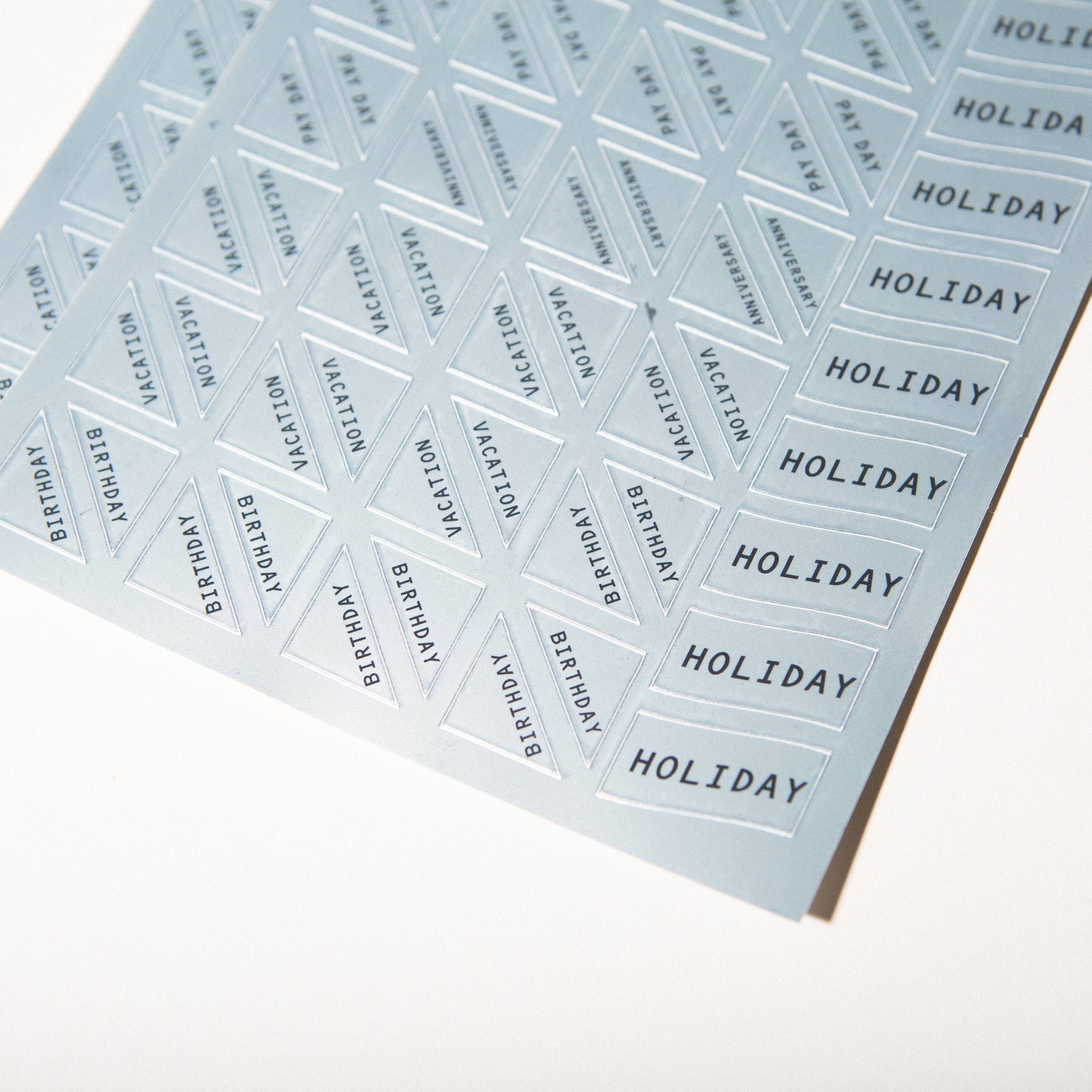 Chrome Calendar Stickers for Yearly Wall Calendar