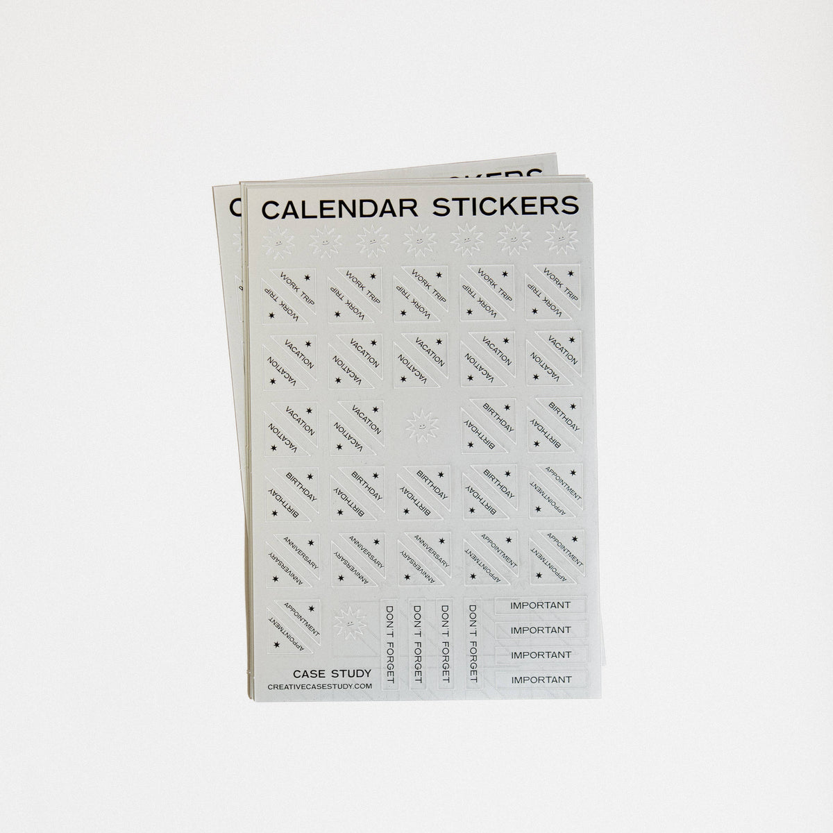 Chrome Calendar Stickers II for Yearly Wall Calendar