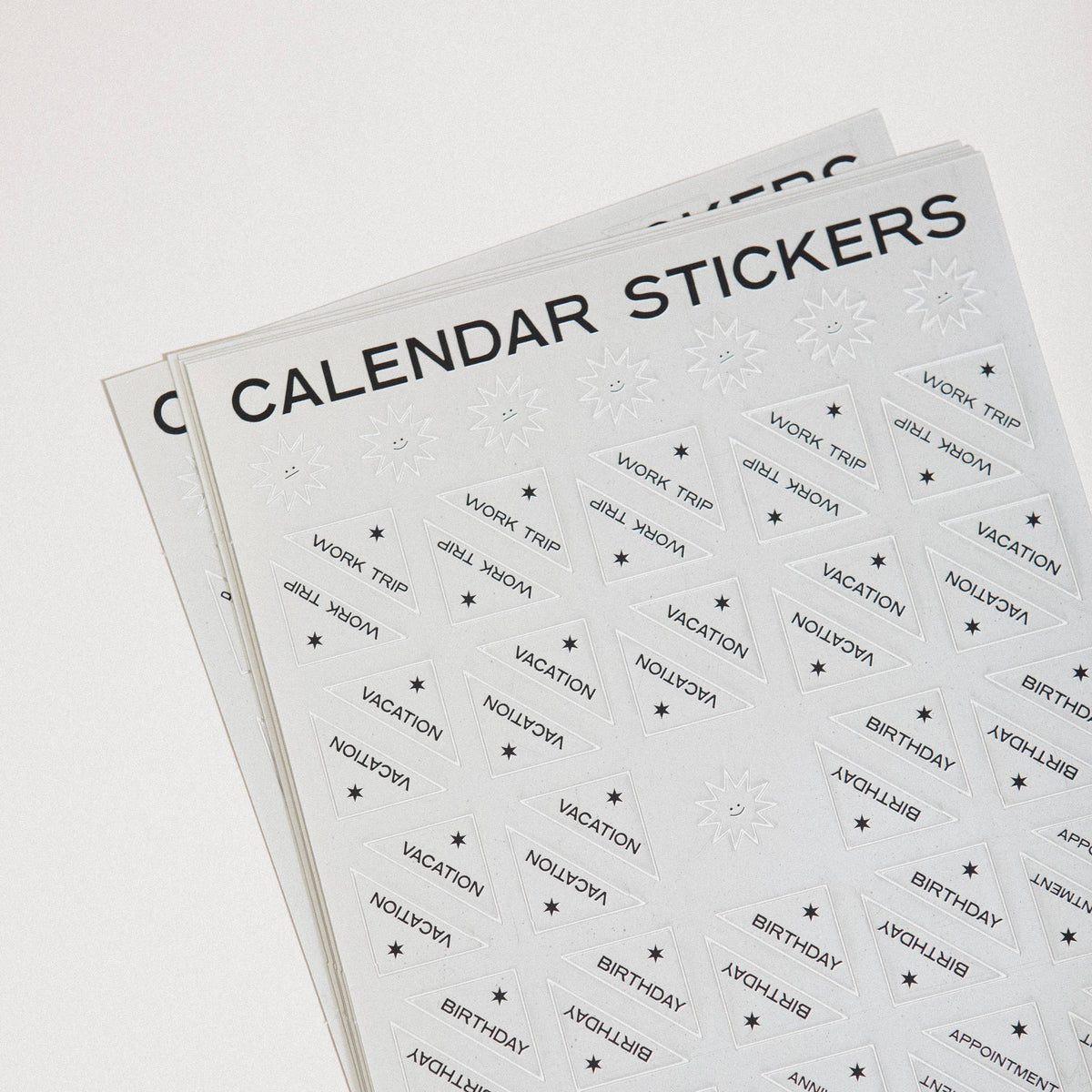 Chrome Calendar Stickers II for Yearly Wall Calendar