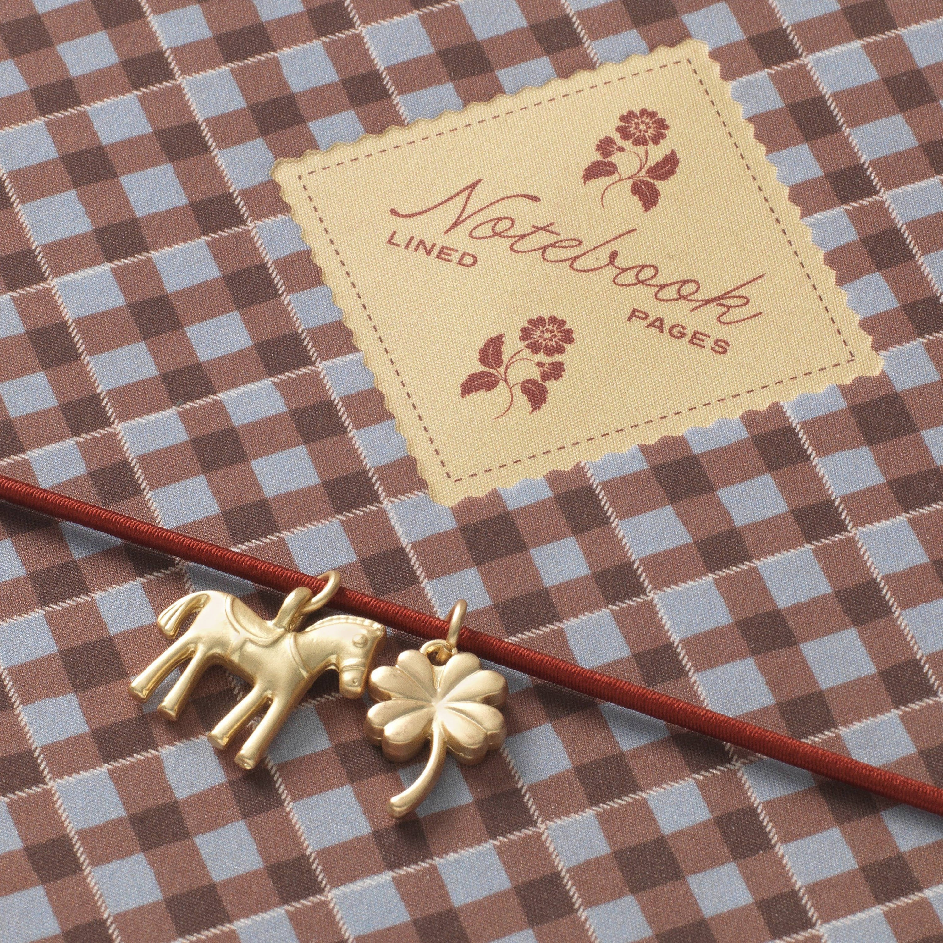 Petals & Plaid A5 Fabric Lined Notebook