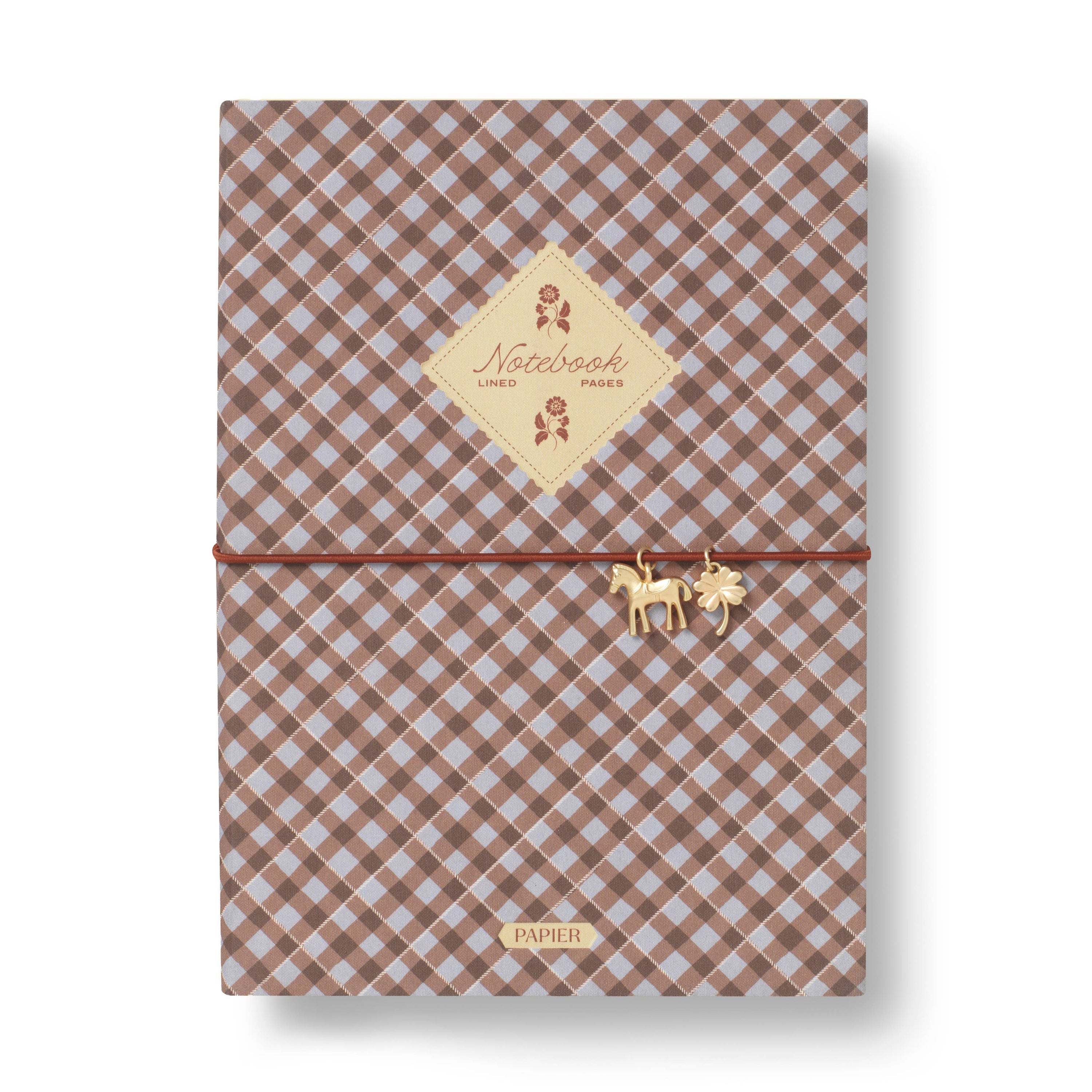 Petals & Plaid A5 Fabric Lined Notebook