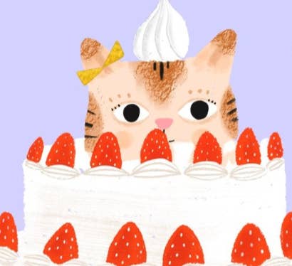 Kitty Cake Birthday Card