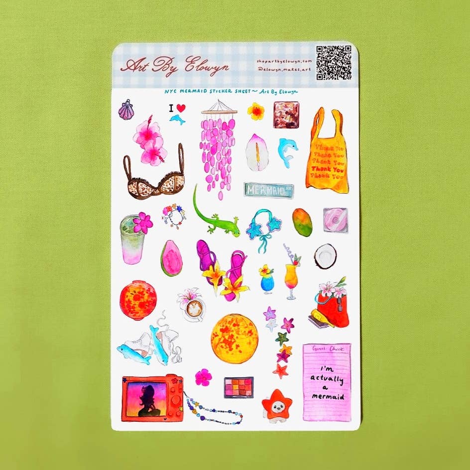 NYC Mermaid Sticker Sheet