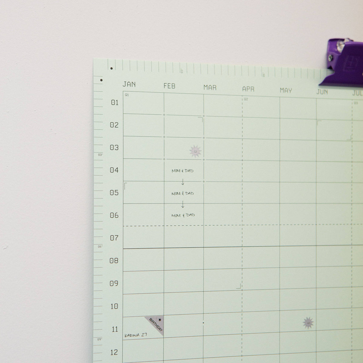 Open Dated 365 Day Wall Calendar | Matcha