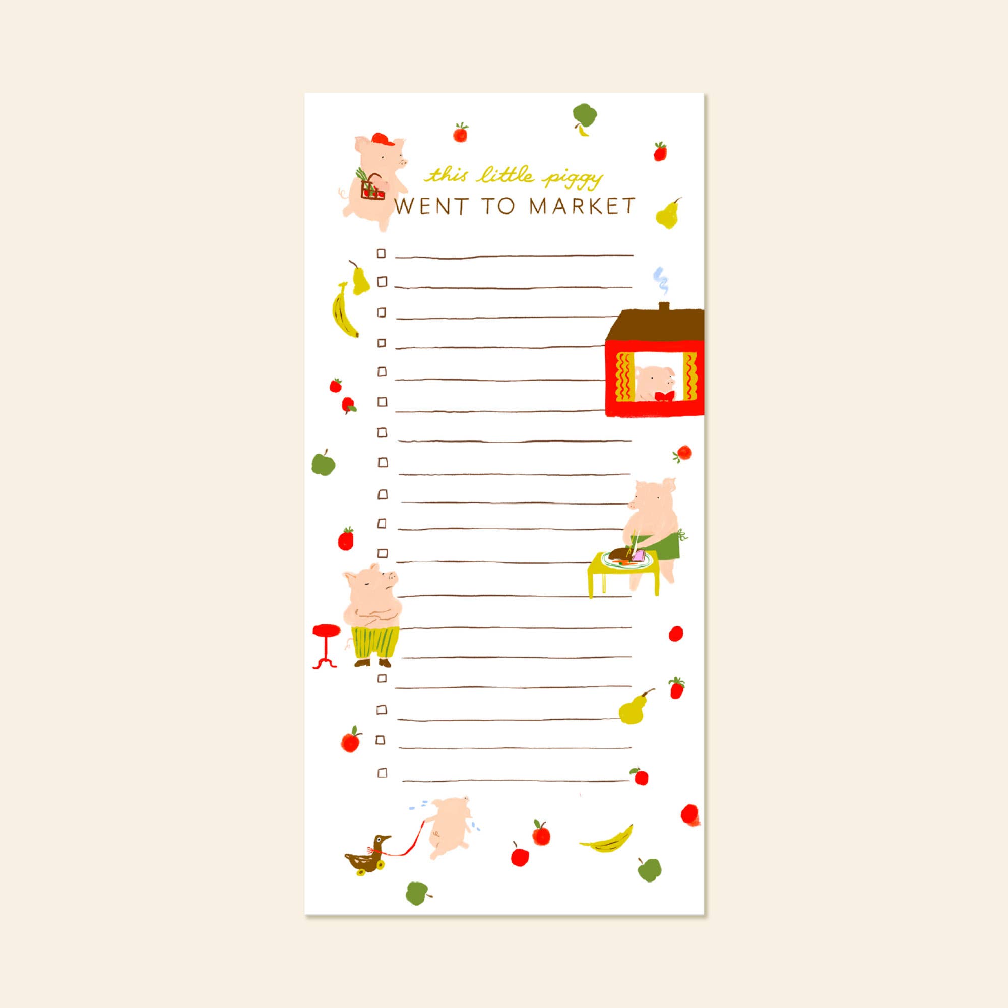 Piggy Market List Notepad