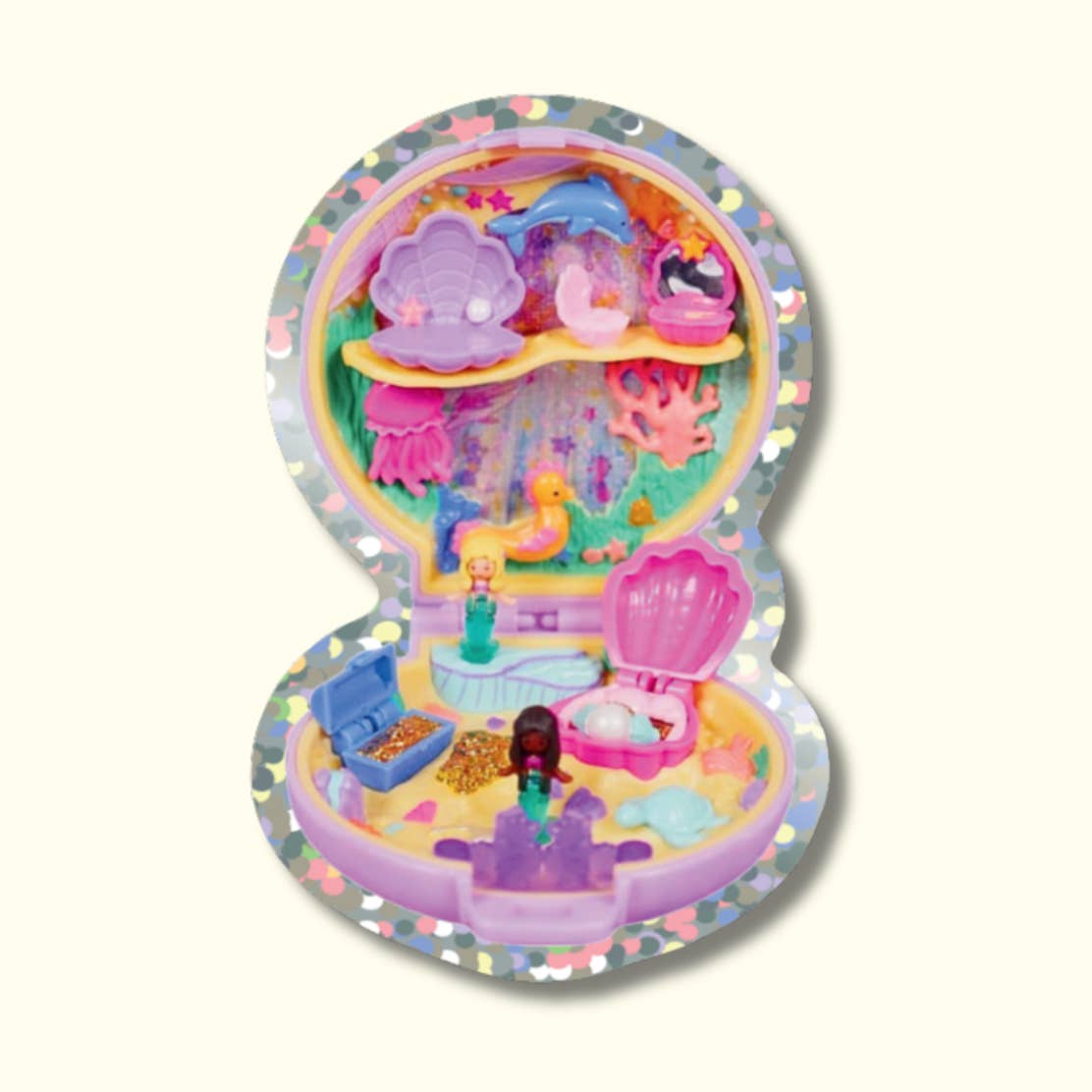 Polly Pocket Mermaid Glitter Vinyl Sticker