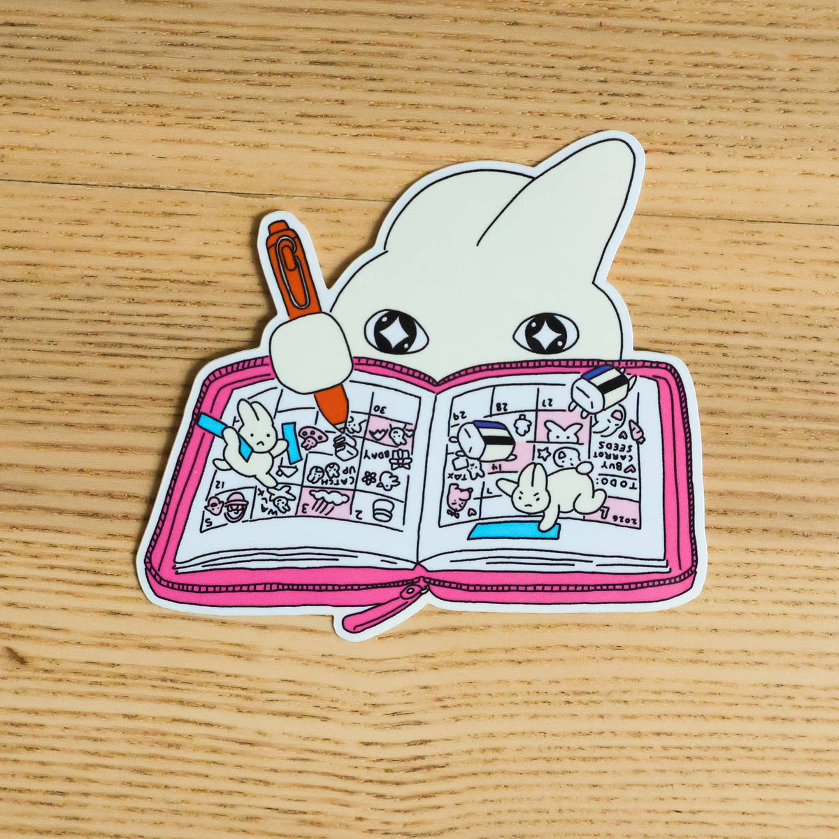Journaling Bunny Sticker