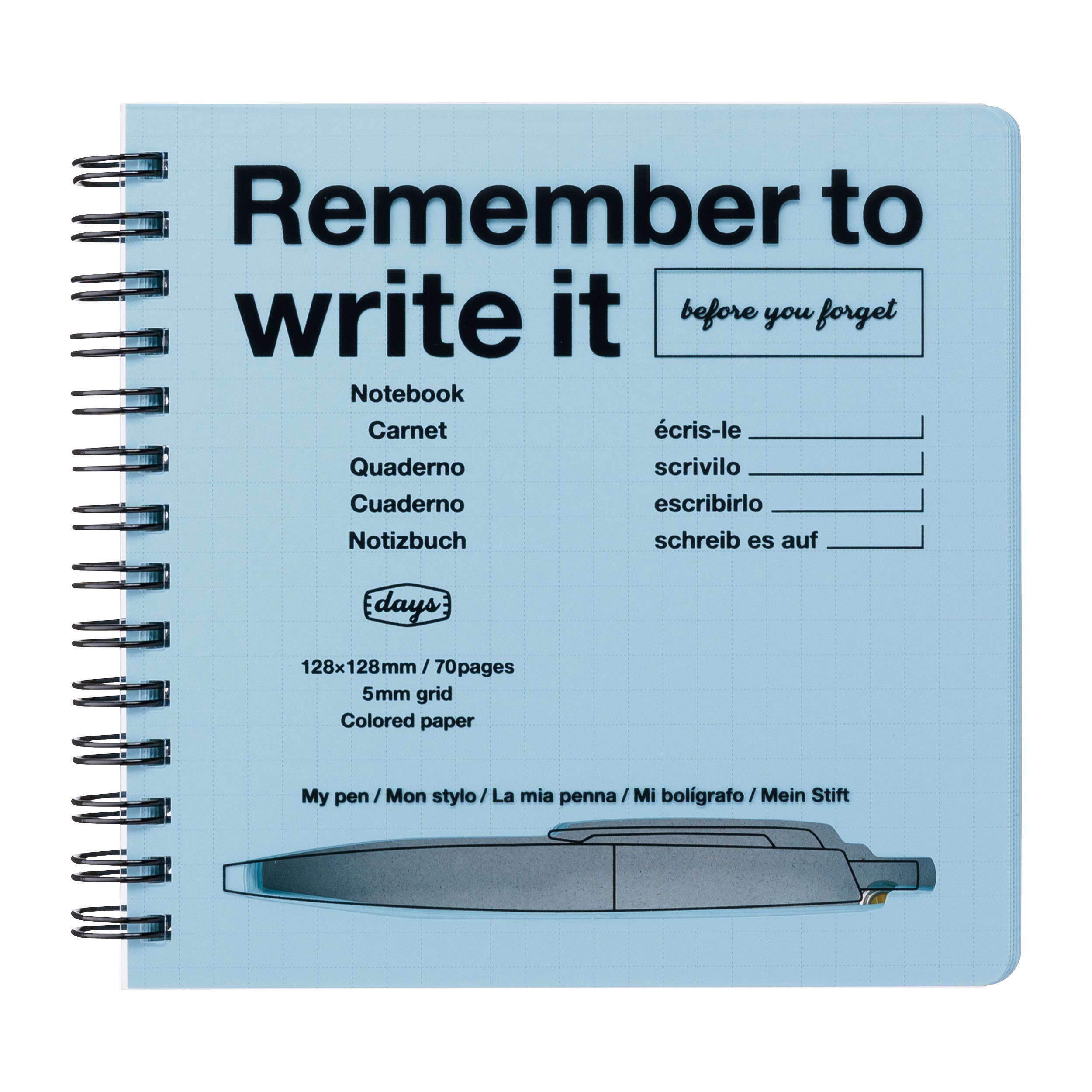Square Grid Notebook with Pen Slot
