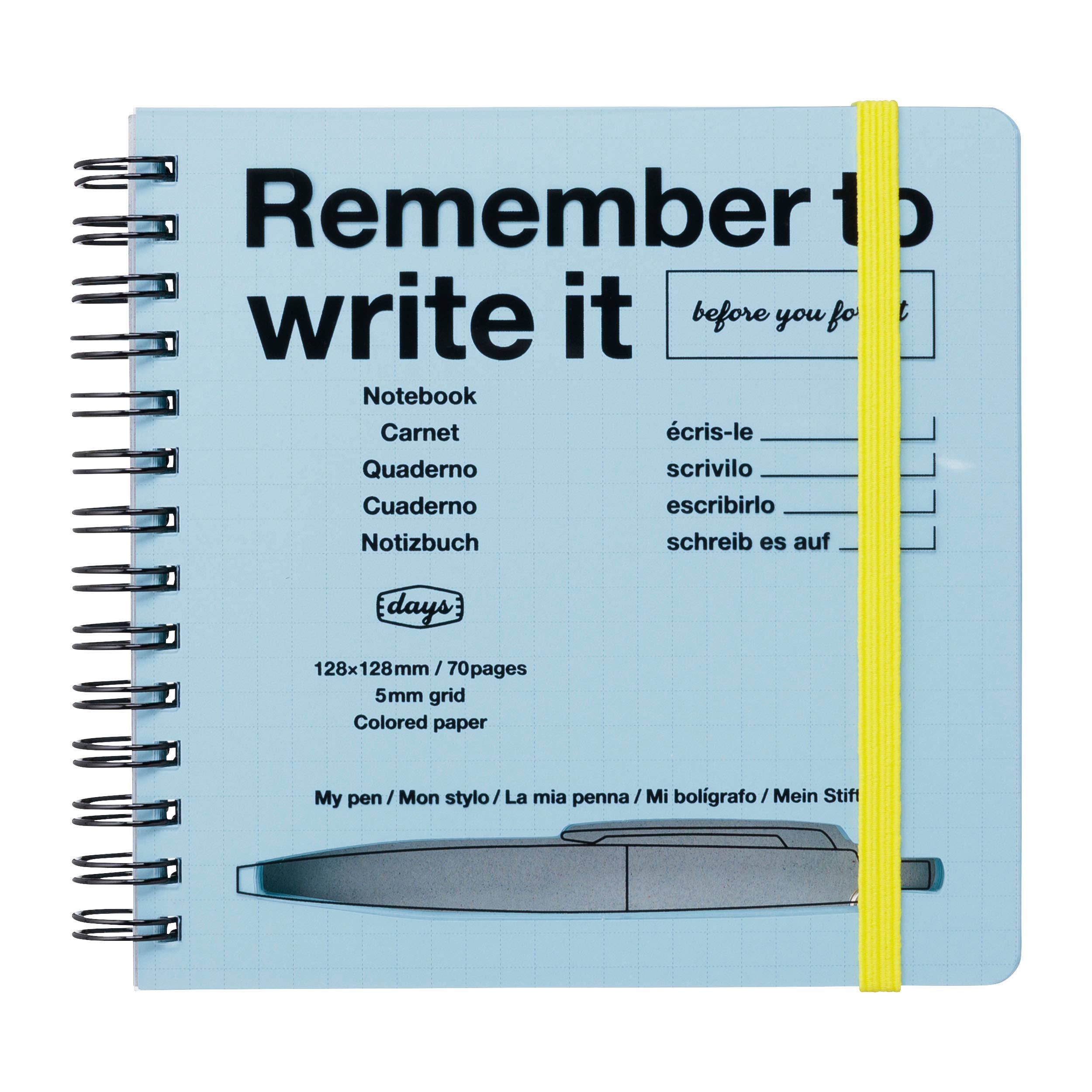 Square Grid Notebook with Pen Slot