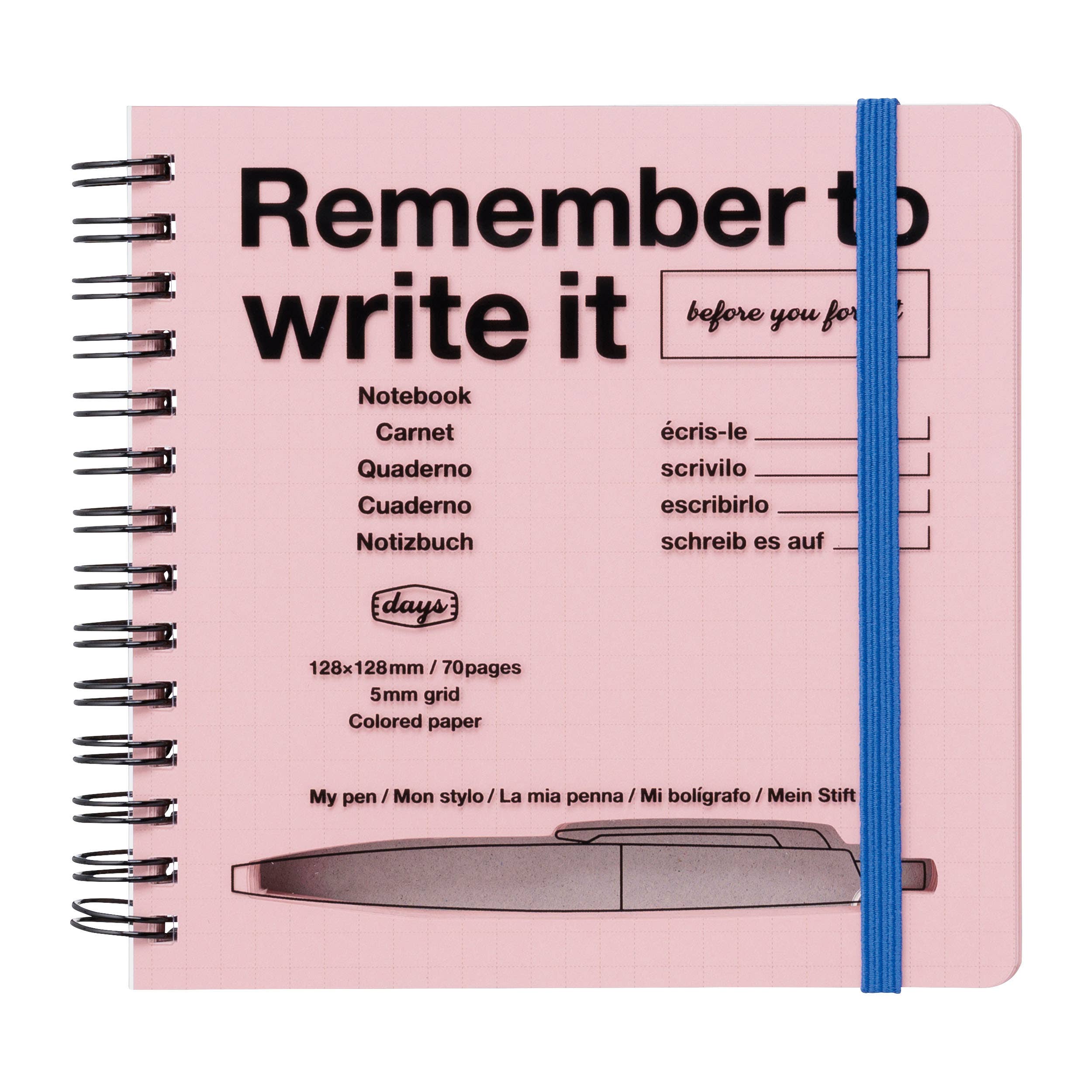 Square Grid Notebook with Pen Slot