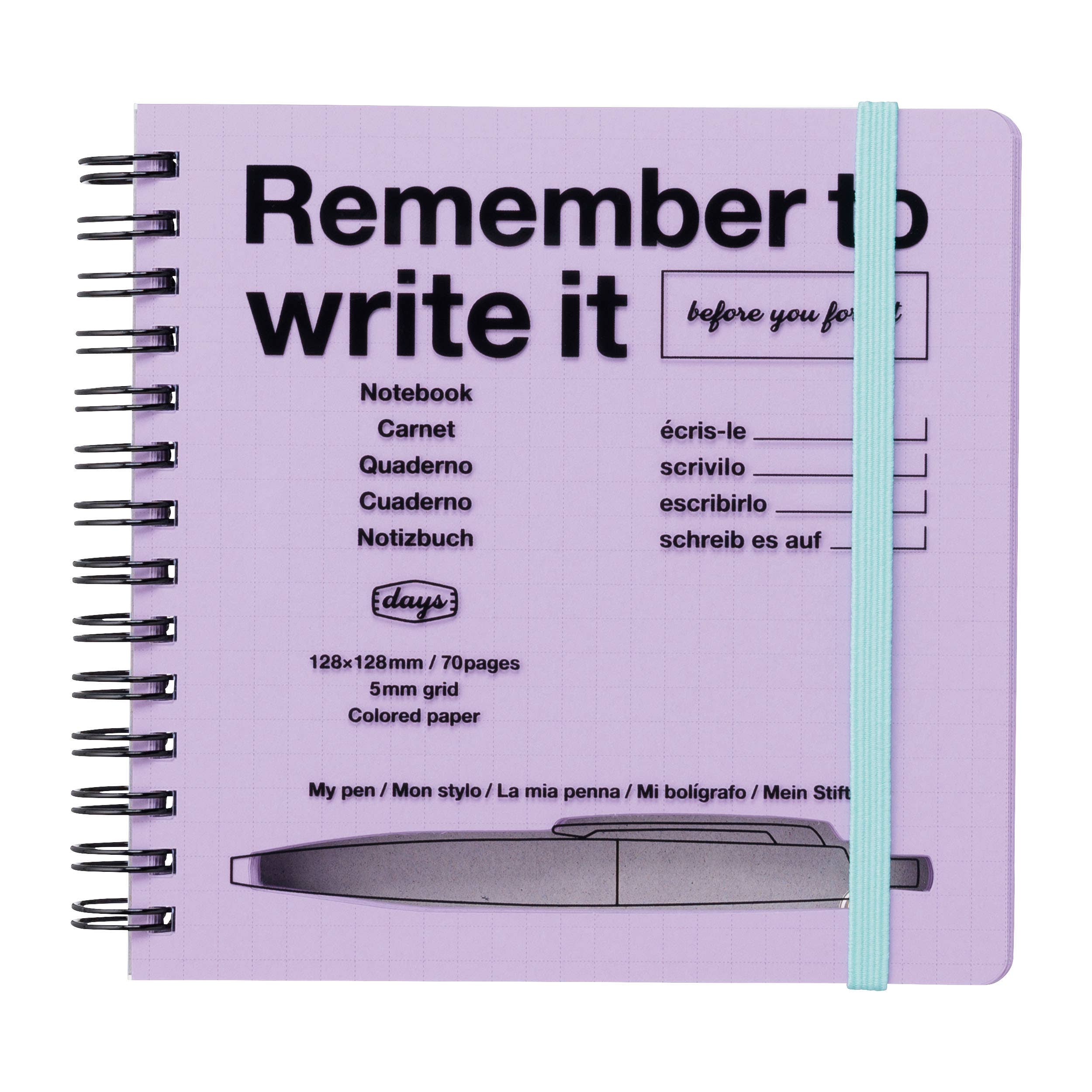 Square Grid Notebook with Pen Slot
