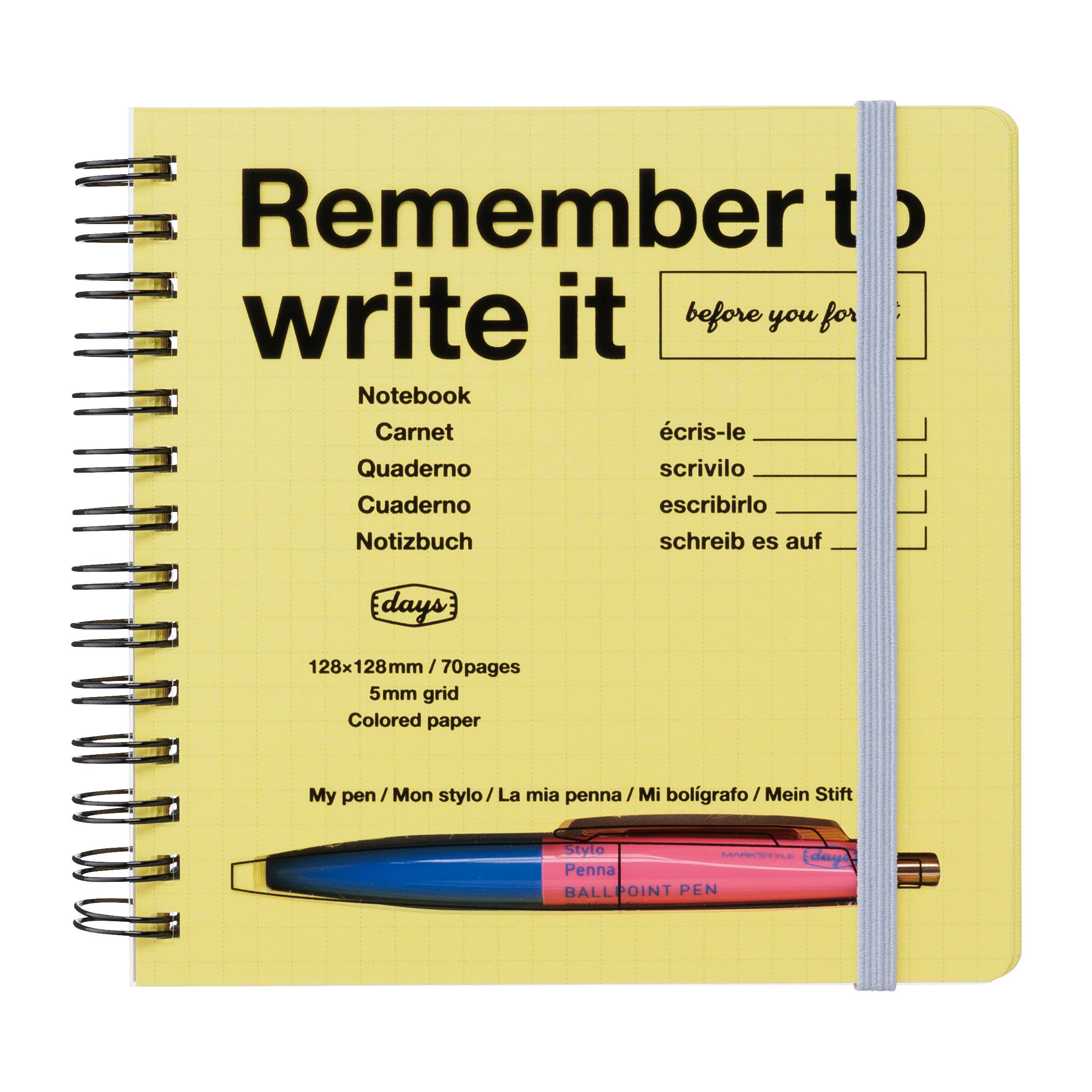 Square Grid Notebook with Pen Slot