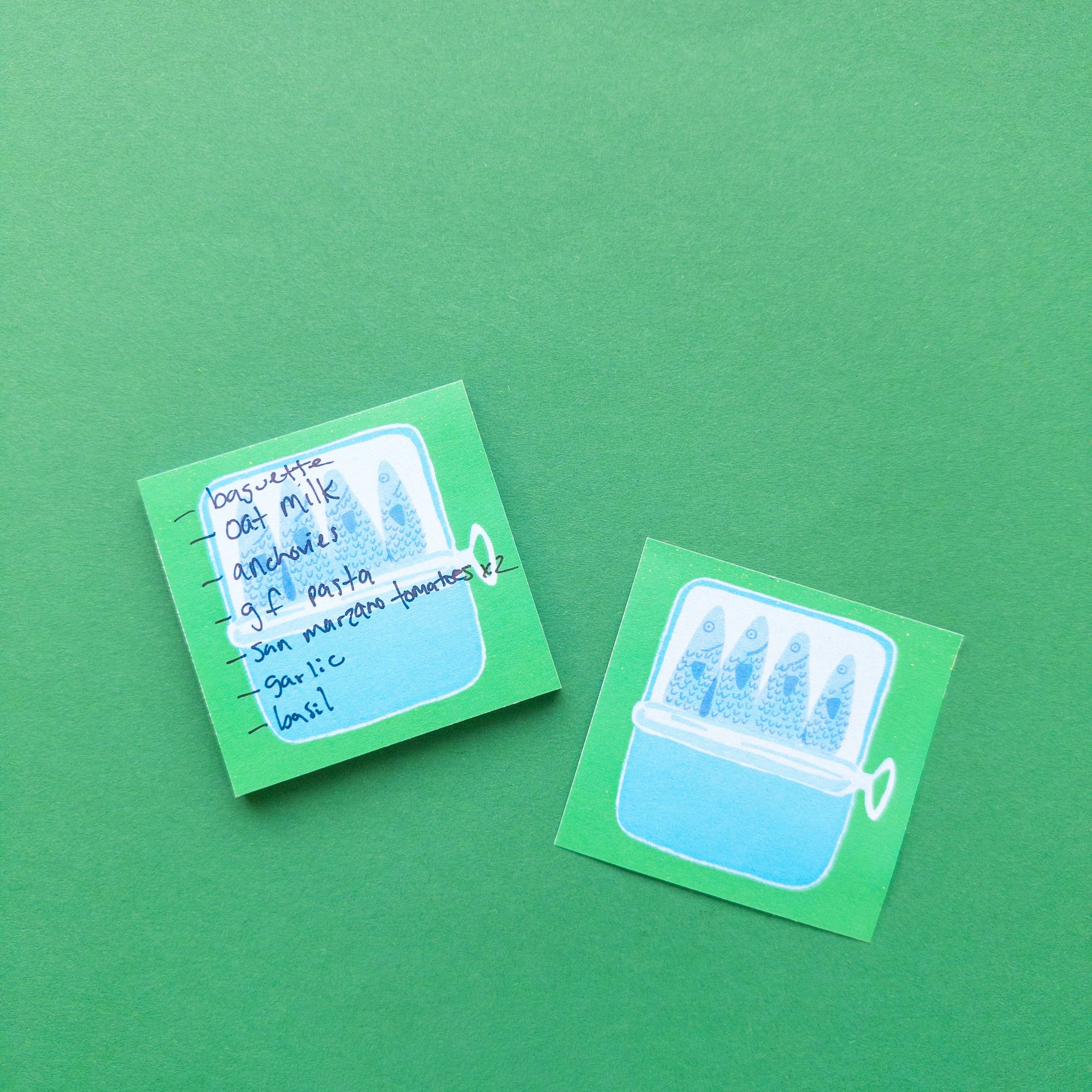Tinned Fish Lists Sticky Notes