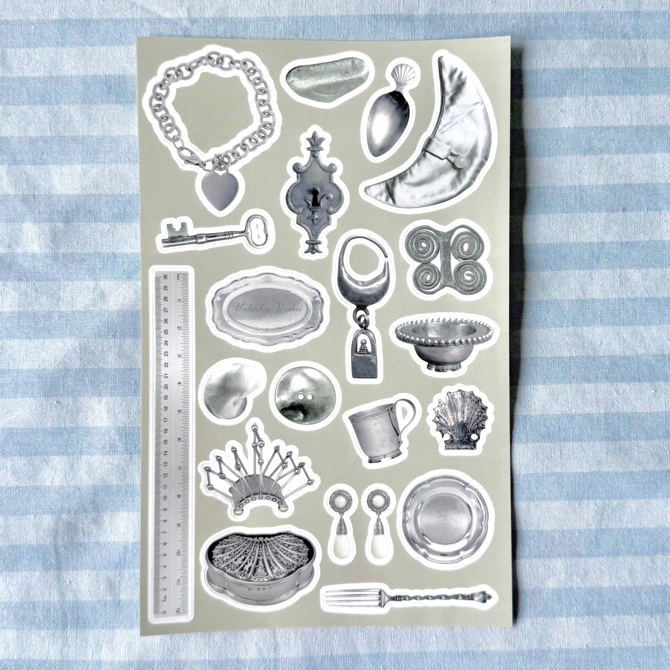 Vintage Silver Sticker Sheet