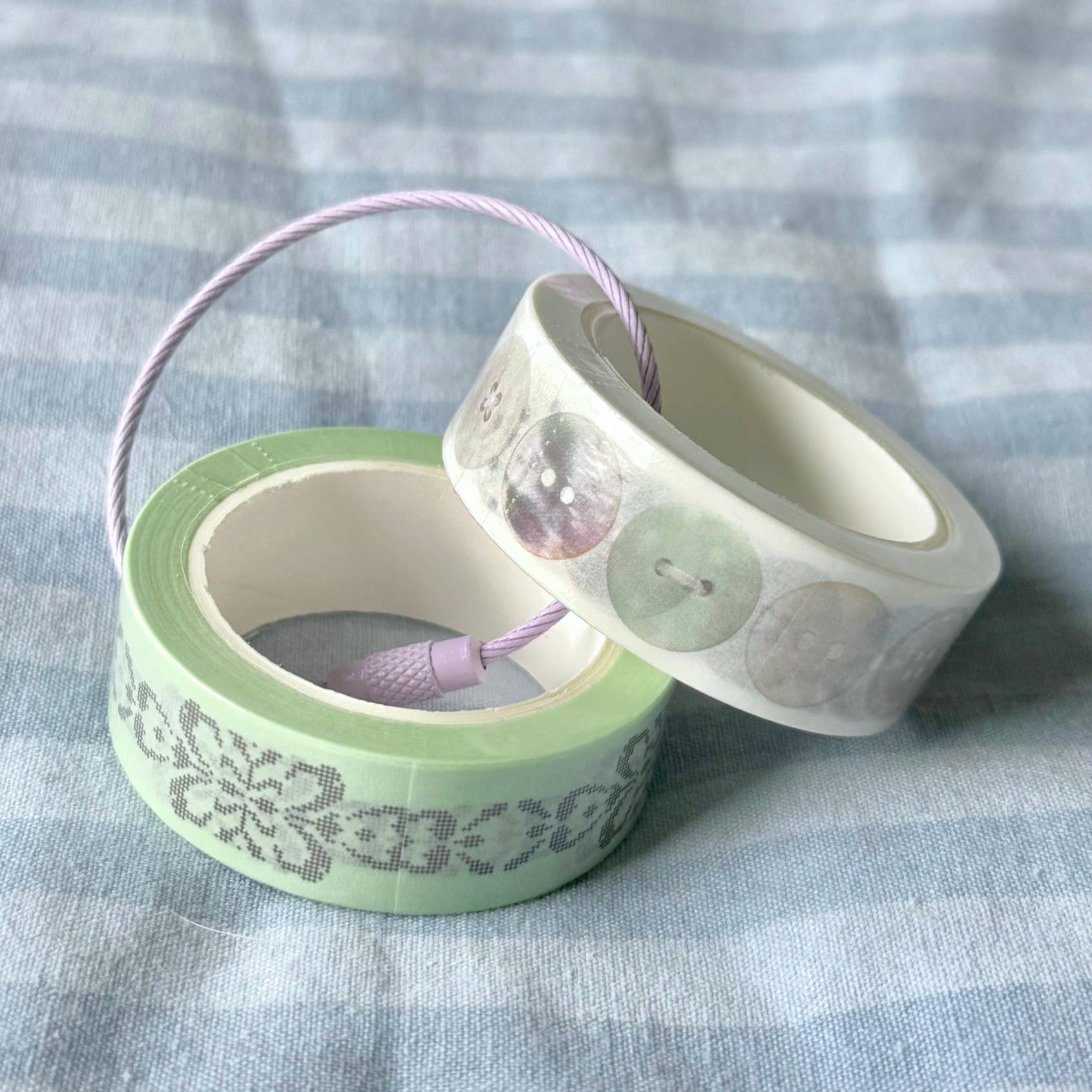 Buttons & Butterflies Washi Tape Keychain